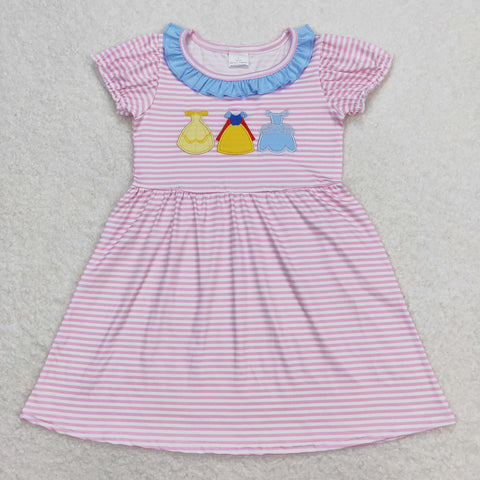 GSD0856 RTS baby girl clothes princess embroidery dress girl summer dress