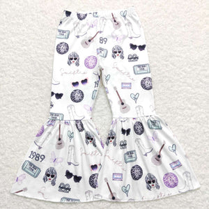 P0415 RTS baby girl clothes girl 1989 singer toddler bell bottom pant girl flare pant