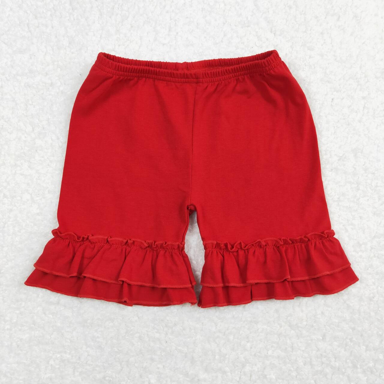 SS0184 RTS toddler clothes red ruffle girl summer shorts cotton summer bottom