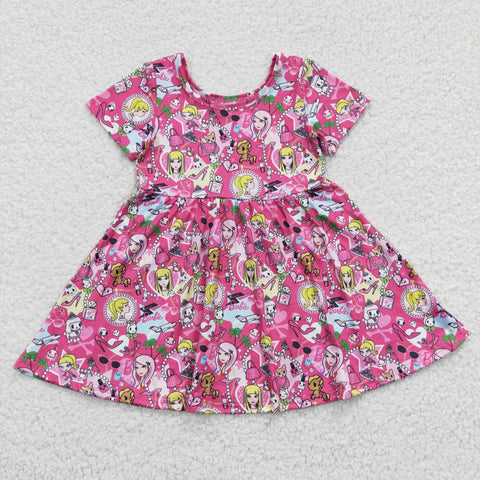 GSD0381 baby girl clothes cartoon girl summer dress