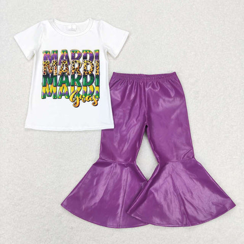 GSPO1281 baby girl clothes purple toddler mardi gras outfits kids mardi gras clothes