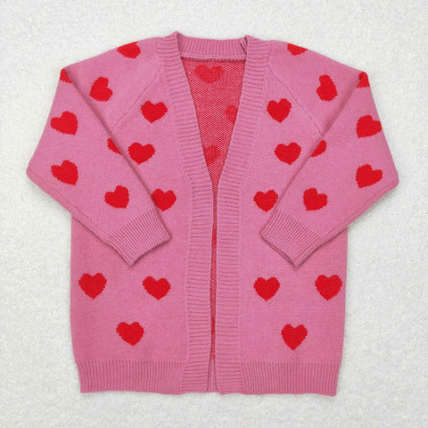GT0372 toddler girl clothes heart girl valentiens day sweater coat