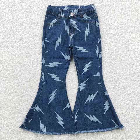 P0128 kids clothes girls bell bottom jeans flare pant
