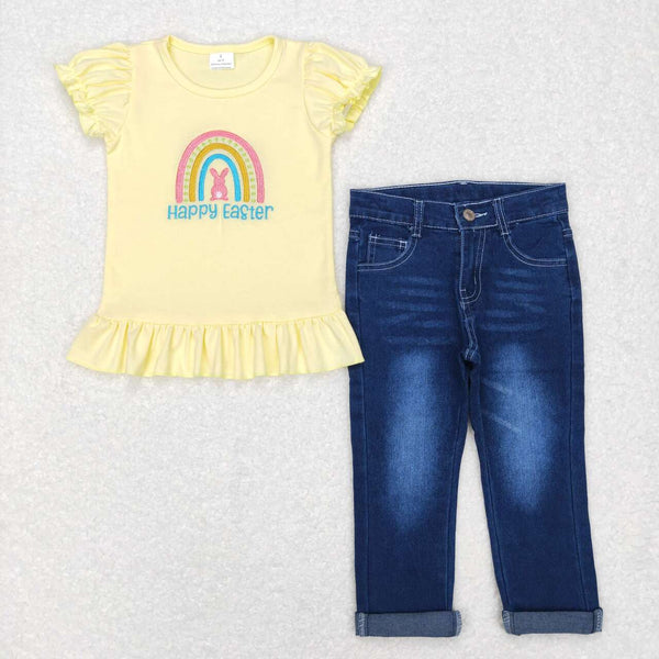 GSPO1137 toddler girl clothes happy easter girl easter outfit