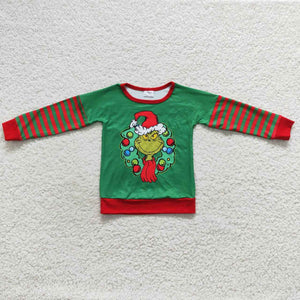 BT0245  toddler clothes baby christmas top shirt