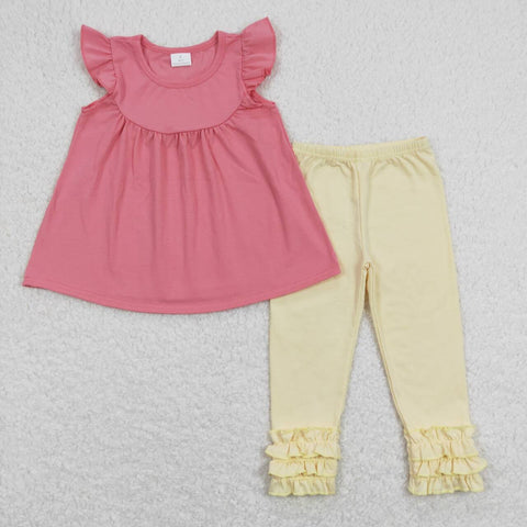 GSPO1323 baby girl clothes pure pink girls fall spring outfit summer outfit