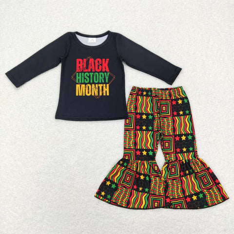 GLP1129  kids clothes girl black history month girl bell bottoms outfits