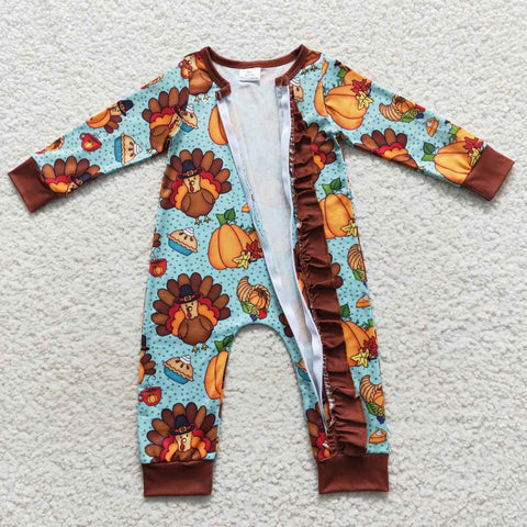 LR0580 baby clothes baby girl thanksgiving romper