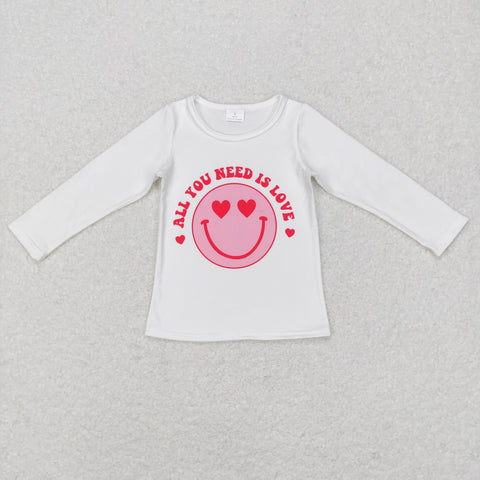 GT0388 baby girl clothes smile girl valentines day shirt