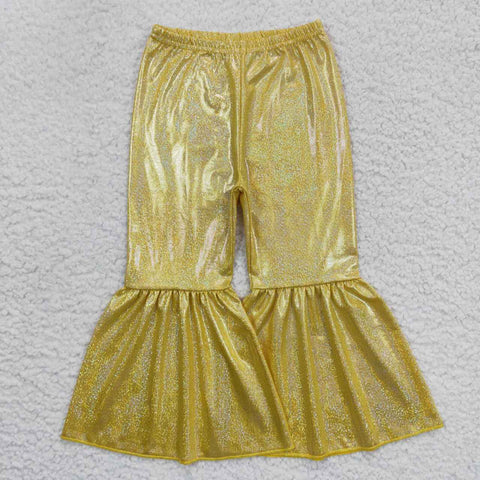 P0182 toddler girl clothes girl bell bottom pant yellow flare winter pant