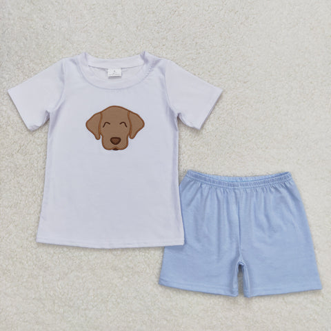 BSSO0695 RTS baby boy clothes embroidery pubby toddler boy summer outfits