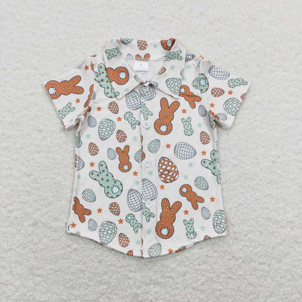 BT0529 baby boy clothes egg bunny rabbit boy easter clothes toddler easter tshirt top