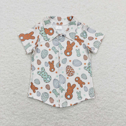BT0529 baby boy clothes egg bunny rabbit boy easter clothes toddler easter tshirt top