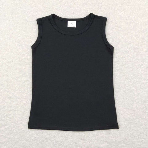 GT0419 baby girl clothes sleeveless black cotton girl summer top