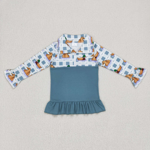 GT0308 toddler girl clothes mallard duck winter zipper top