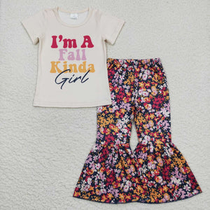 GSPO0862 toddler girl clothes I'm a fall kinda girl girl fall outfit bell bottom outfit