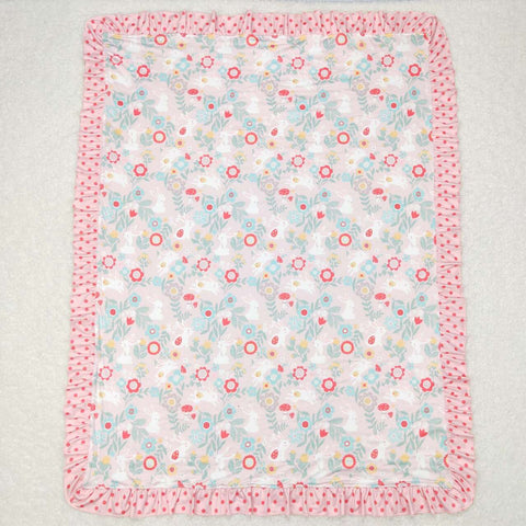 BL0082 RTS baby newborn flower floral ruffles  blanket
