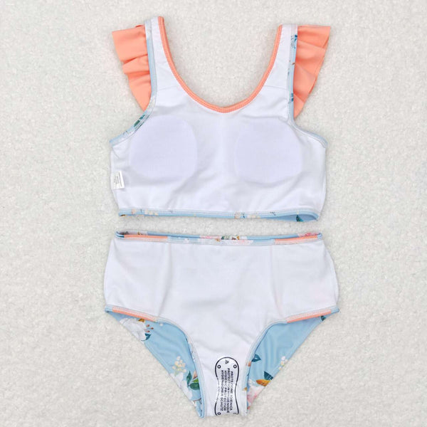 S0179 baby girl clothes floral girl swimsuit swimwear beach wear