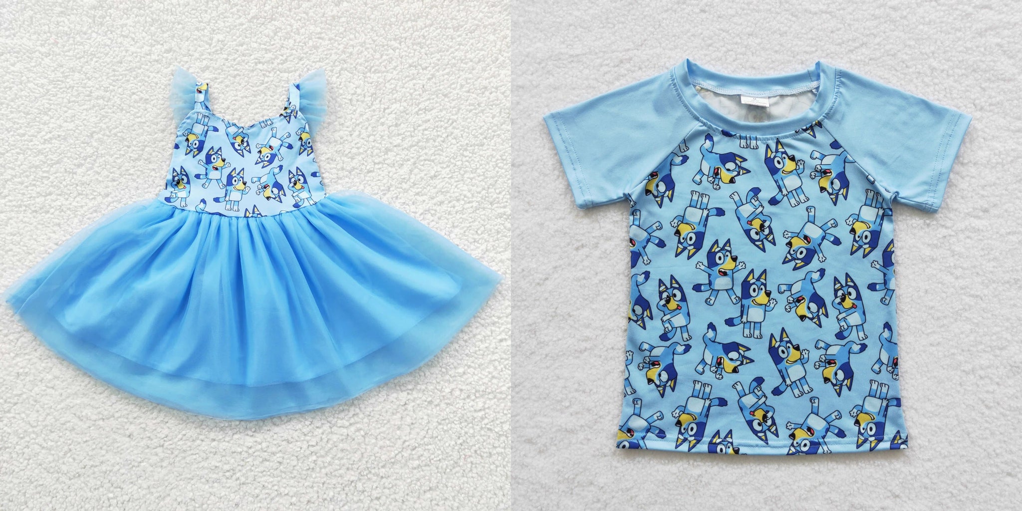 toddler clothes blue cartoon matching clothing