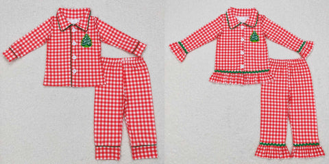 toddler clothes sister brother embroidery christmas tree family matching pajamas set 11