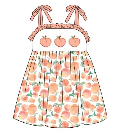 Order Deadline:12th May. Split order baby girl clothes peach girl summer dress
