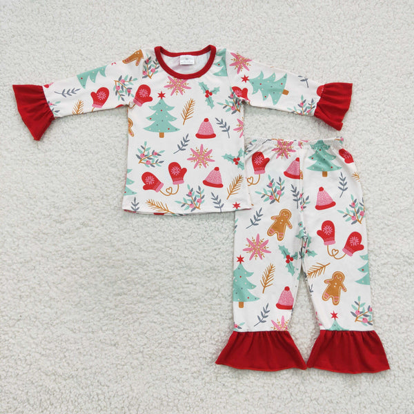 GLP0636 toddler girl clothes girl christmas pajamas set