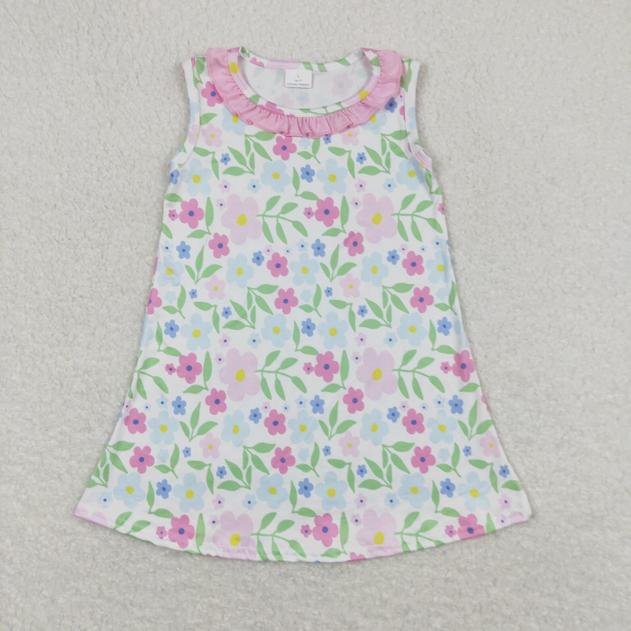 GSD0893 RTS toddler clothes floral baby girl summer dress