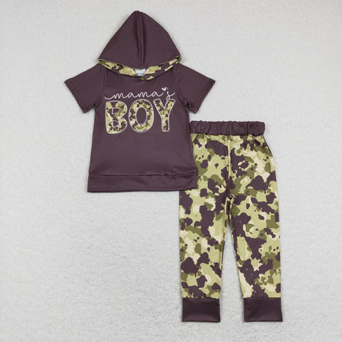 BSPO0274 baby boy clothes mama's boy outfit boy mother's day clothes fall  spring set camouflage hooded outfit