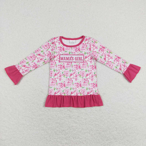 GT0403 baby girl clothes MAMA's girl shirt embroidery mother's day clothes girl winter shirt rose girl valentines day shirt