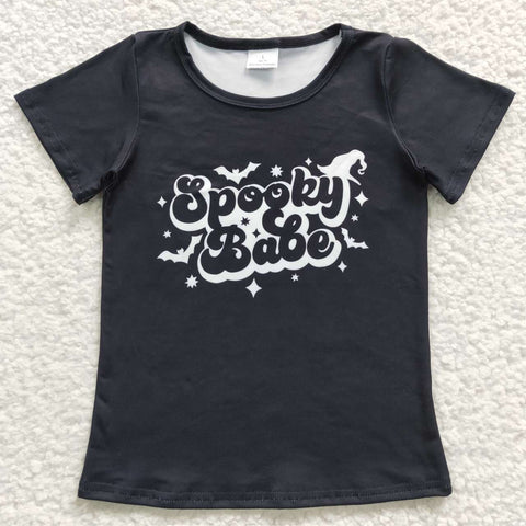 GT0191 toddler clothes spooky babe black summer tshirt