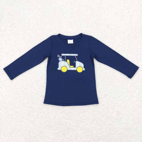 BT0388 toddler boy clothes tractor embroidery boy winter shirt top