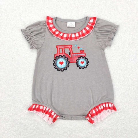 SR0489 baby girl clothes heart tractor toddler girl bubble valentines day bubble