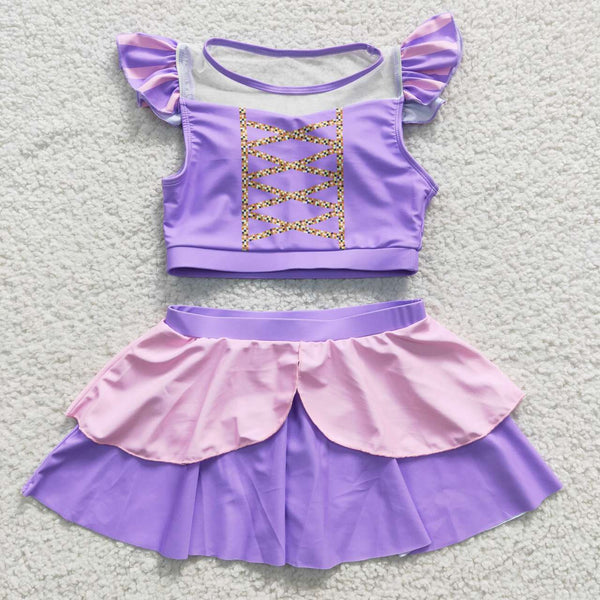 S0145 baby girl clothes princess girl swimwear toddler girl summer swimsuit