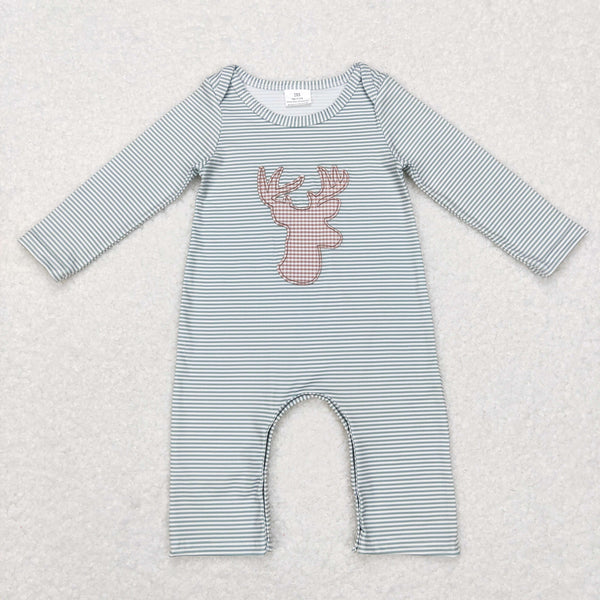 LR0694 baby clothes deer embroidery baby winter romper
