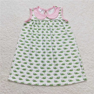 GSD0840 RTS baby girl clothes crocodile girl summer dress