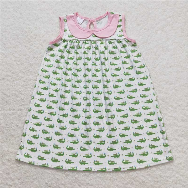 GSD0840 RTS baby girl clothes crocodile girl summer dress