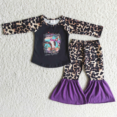 6 A1-14 toddler girl clothes purple cow leopard girl winter outfit-promotion 2023.7.31