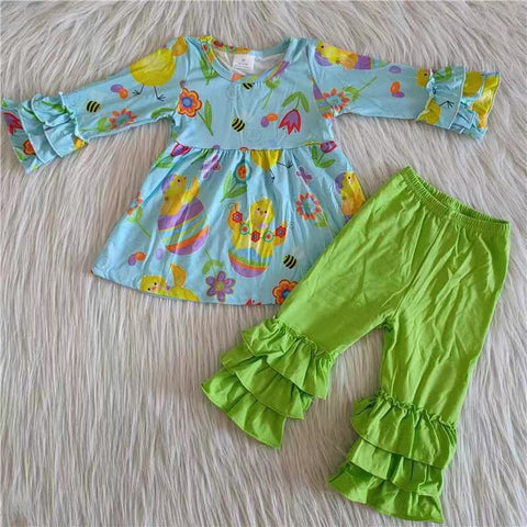 6 A16-11 baby girl clothes green chicken girl winter outfits-promotion 2023.11.18