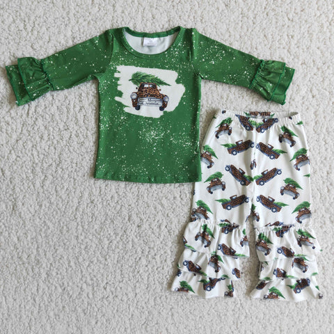 6 A20-18 baby girl clothes green christmas tree girl christmas outfit-promotion 2023.10.14