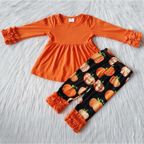 6 A21-12 girl pumpkin winter long sleeve set-promotion 2023.9.16
