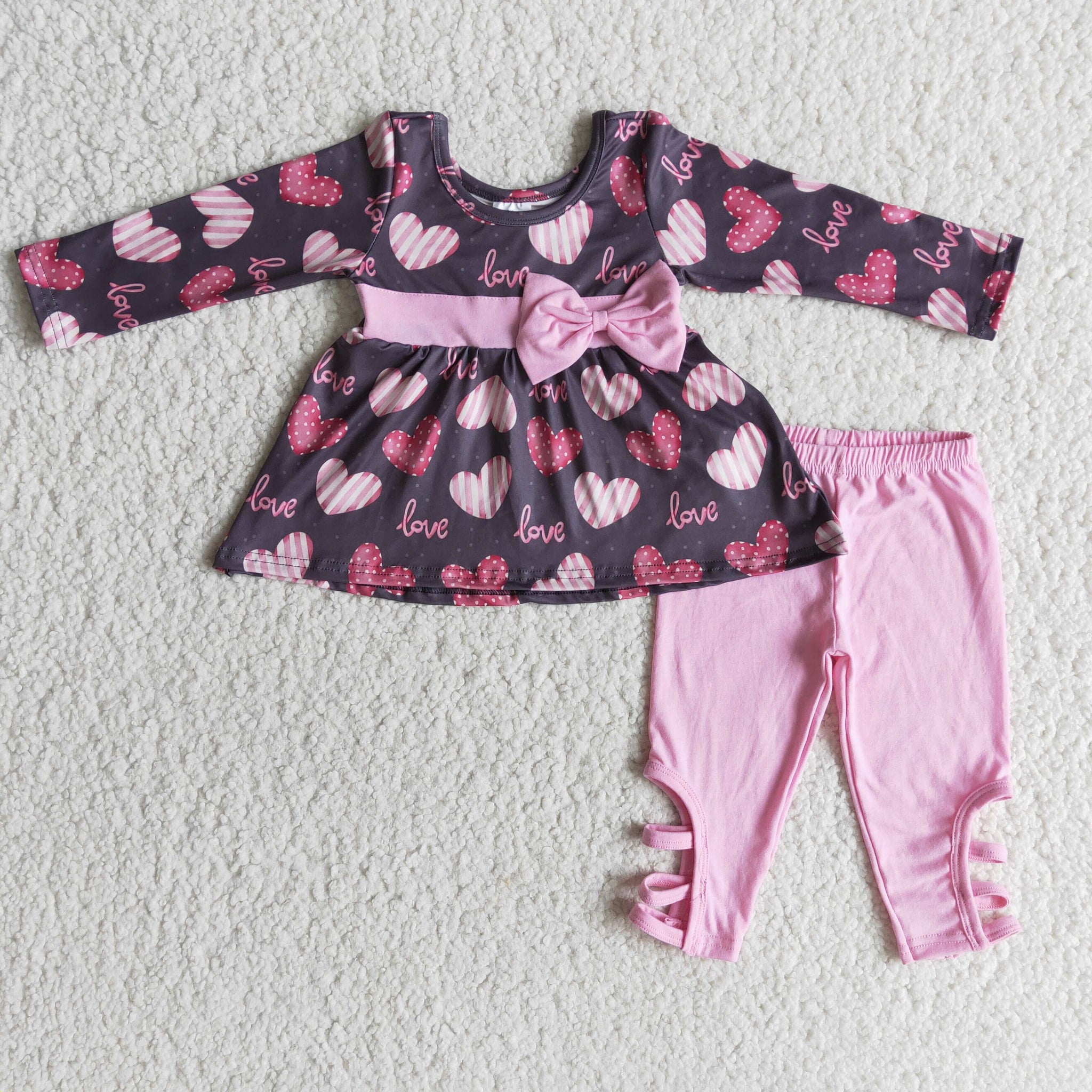 6 A26-29 baby girl clothes heart girl valentines day outfit-promotion 2023.12.16