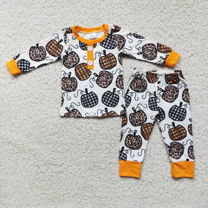 6 C11-38 boy pumpkin long sleeve winter pajamas set-promotion 2023.10.4