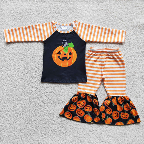 6 C6-23 girl halloween pumpkin long sleeve winter set-promotion 2023.9.16