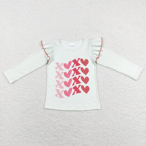 GLP1142 baby girl clothes girl valentines day outfit red velvet pant heart toddler valentines day clothes