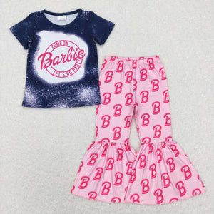 GSPO1352 baby girl clothes toddler fall spring outfit baby bell bottom set