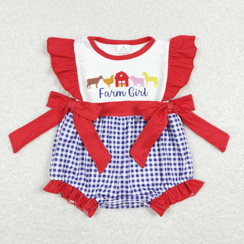 SR0696 baby girl clothes farm girl bubble toddler girl summer bubble farm clothes
