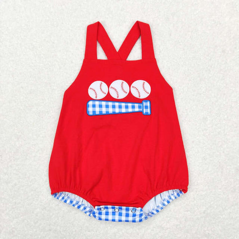 SR0687 baby boy clothes embroidery baseball clothes boy baseball bubble