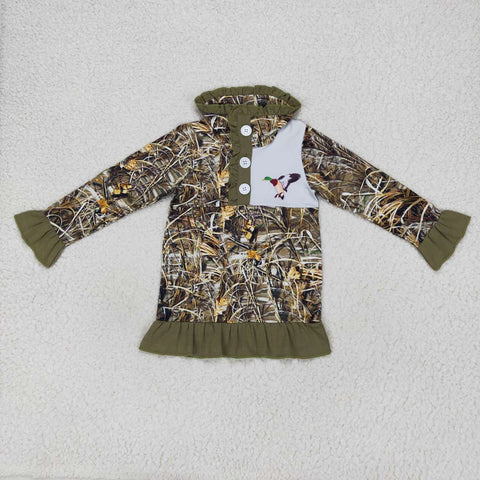 GT0312 toddler girl clothes hunting mallard camo girl winter zipper top