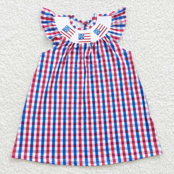 GSD0387 baby girl clothes smock patriotic 4th of July dress 11