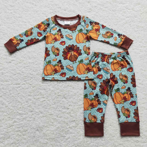 BLP0287 toddler boy clothes turkey boy thanksgiving outfit